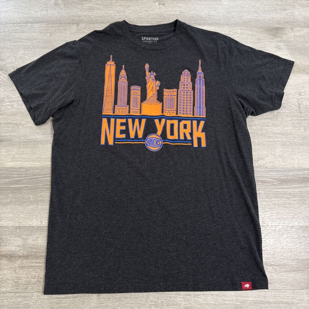 New York Knicks Shirt NYC Skyline Sportiqe Men’s Black XL Cotton Blend Tee
